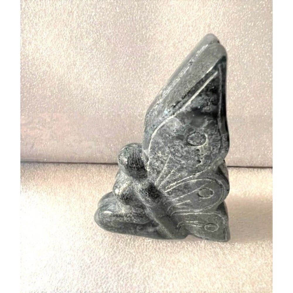 Beautiful Moss Agate Fairy Carving